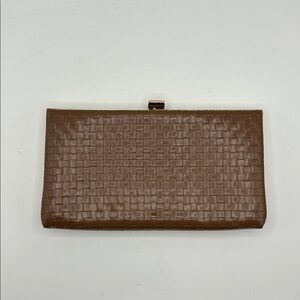 Vintage Shirl Miller LTD Woven Brown Leather Clutch Wallet